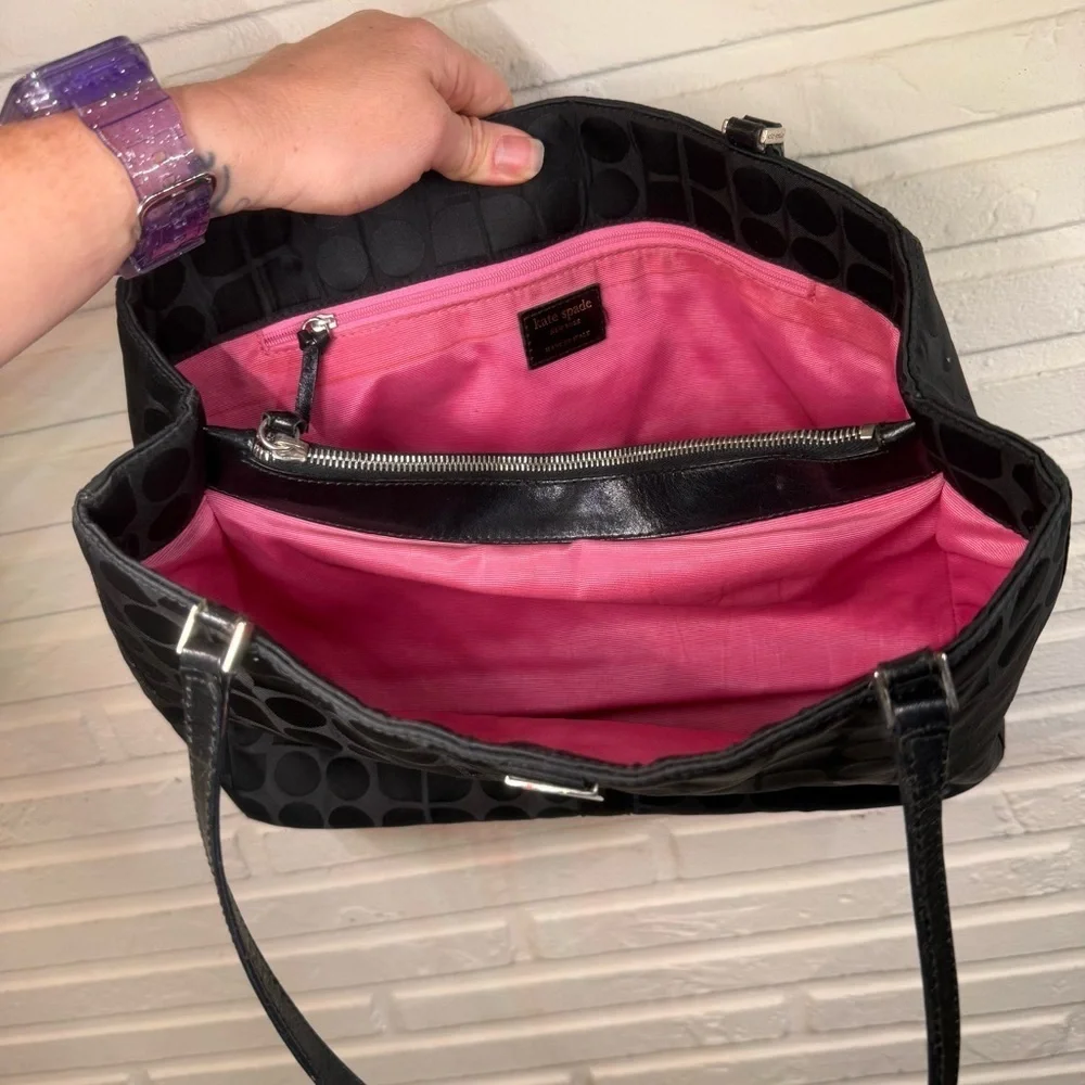 Kate Spade Vintage Black Nylon Shoulder Bag Made in Italy